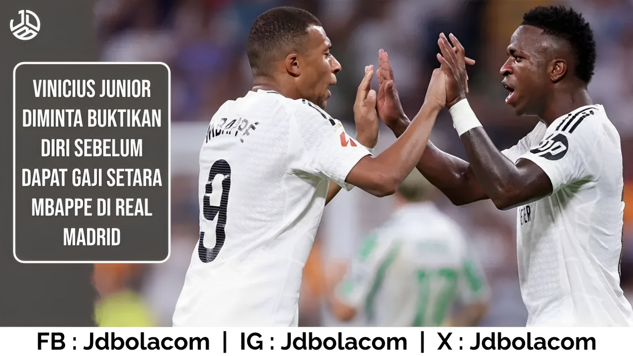 Vinicius Junior Diminta Buktikan Diri Sebelum Dapat Gaji Setara Mbappe di Real Madrid