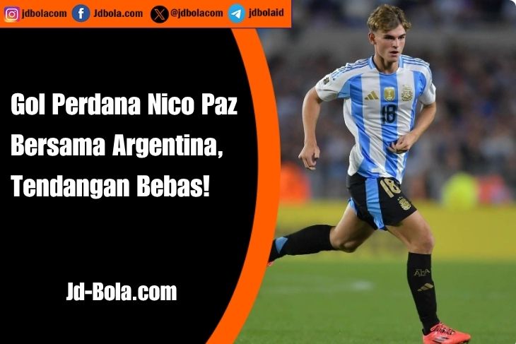 Gol Perdana Nico Paz Bersama Argentina, Tendangan Bebas!